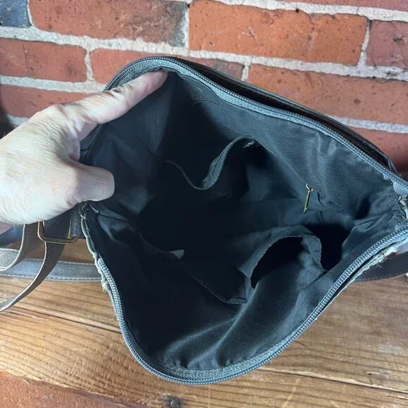 BOC Born Concept Gray Crossbody Shoulder Bag Braided Detail - Picture 7 of 9